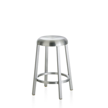 Tabouret Za comptoir 63,5 cm, aluminium brossé à la main — Emeco | Antifer