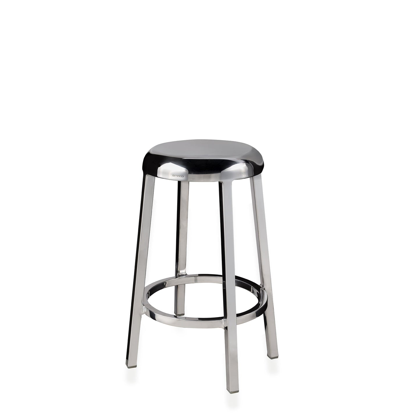 Tabouret Za comptoir 63,5 cm, aluminium poli à la main — Emeco | Antifer