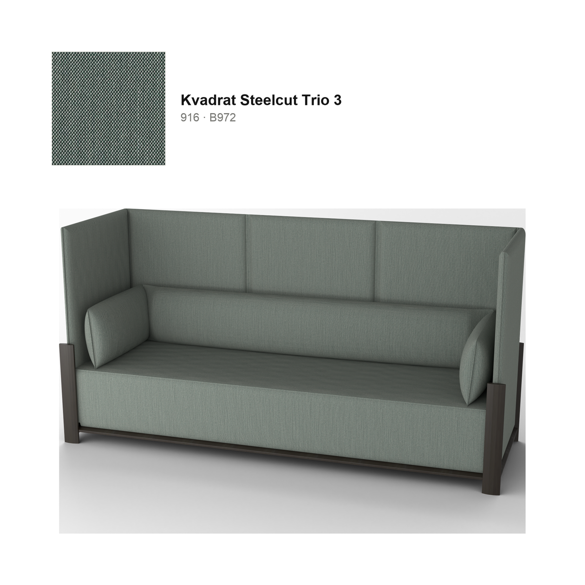 Fence3S|Roble negro|Kvadrat Steelcut Trio 3|916