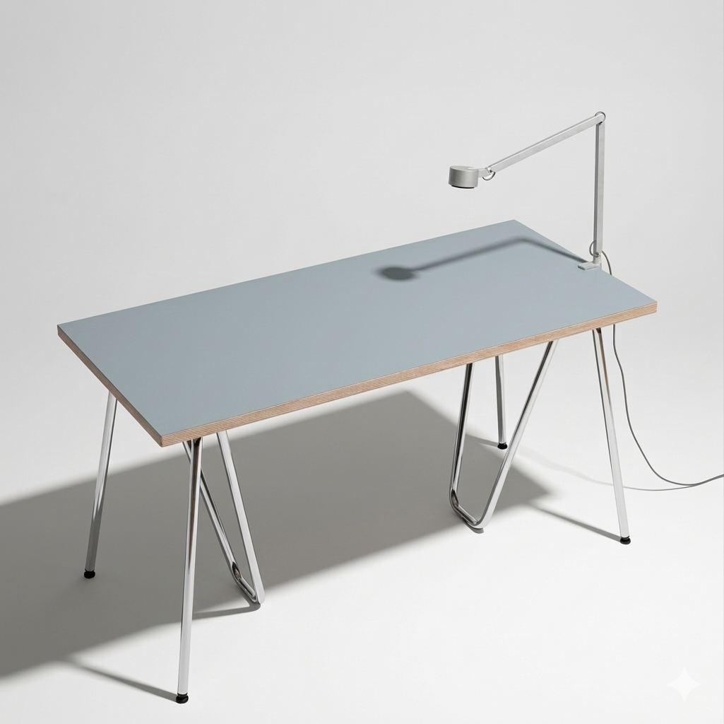 Tabletop linoleum Blue Haze 140 cm — linoleum Modulor made to measure, color blue haze | Antifer