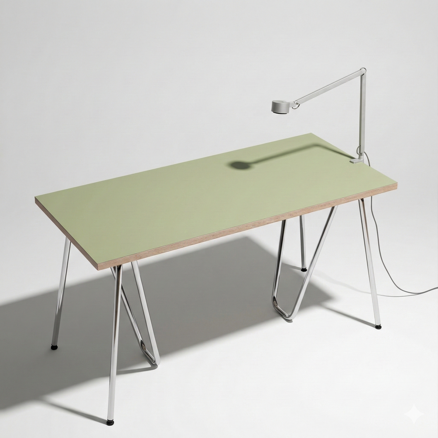 Tabletop linoleum Pistacchio 140 cm — linoleum Modulor made to measure, color pistachio green | Antifer