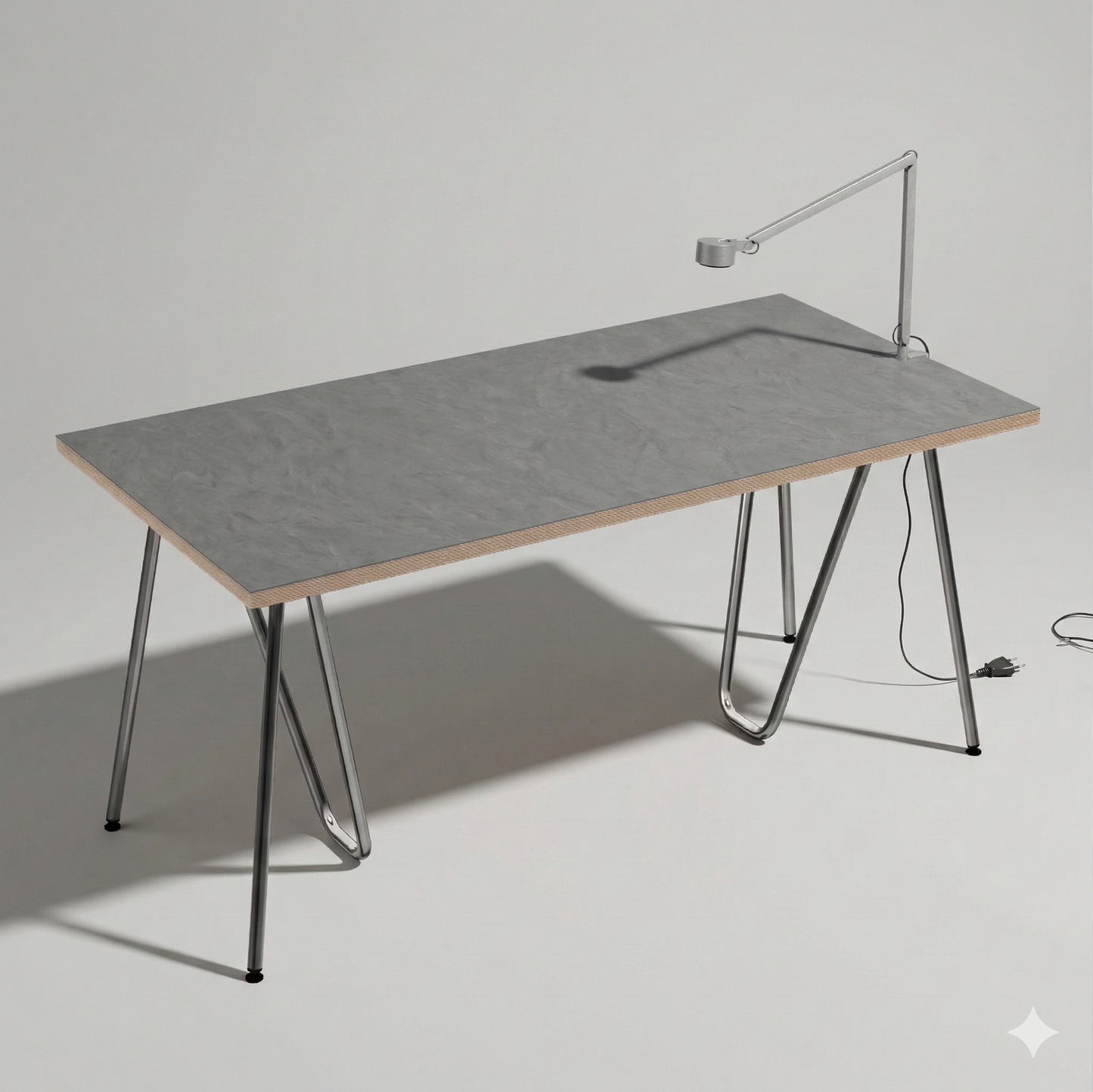Tabletop linoleum Ash 160 cm — linoleum Modulor made to measure, color ash grey | Antifer