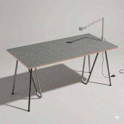 Tabletop linoleum Ash 160 cm — linoleum Modulor made to measure, color ash grey | Antifer