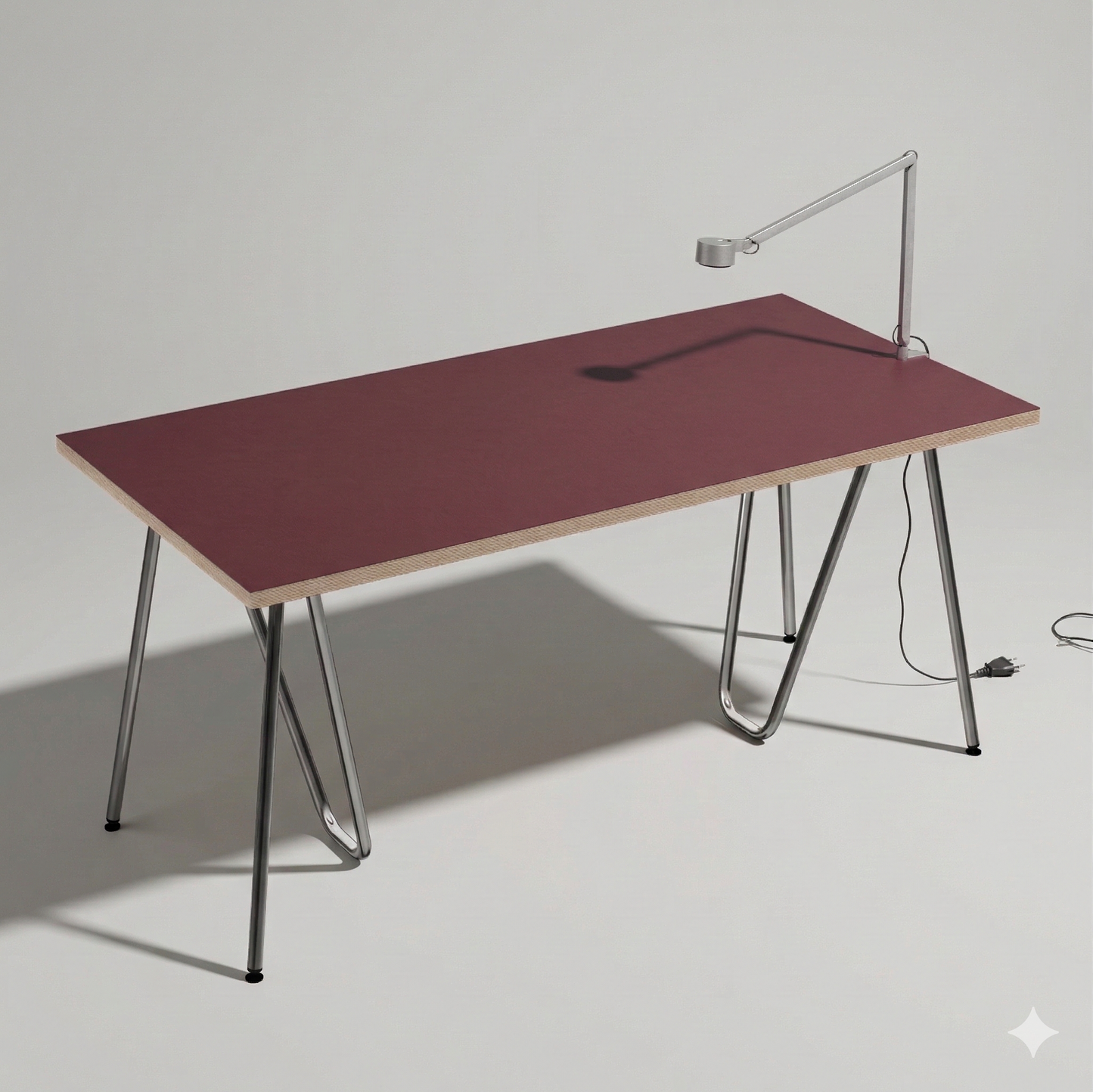 Tabletop linoleum Burgundy 160 cm large format — linoleum Modulor made to measure, color burgundy | Antifer