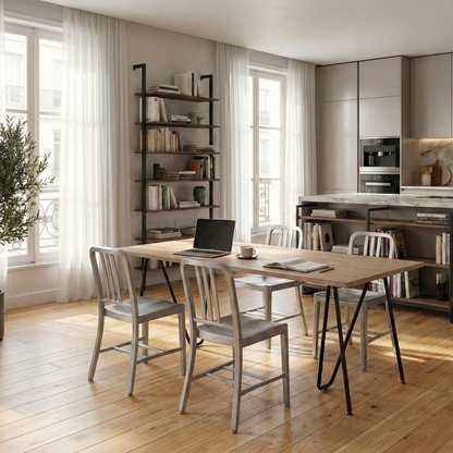 Tréteau steel Sinus white front view — leg of table minimalist design | Antifer