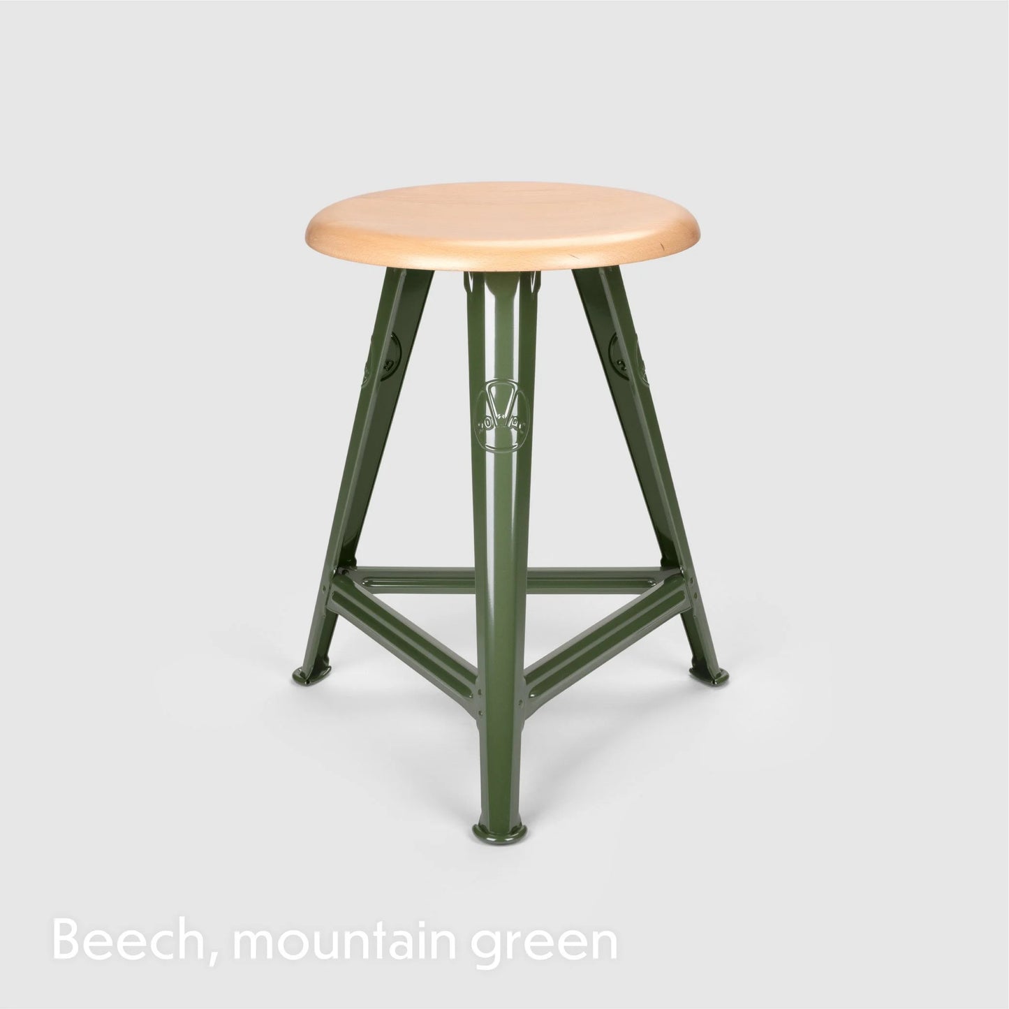 Stool Rowac Schemel 50 cm vue 1 — steel riveté wood — industrial | Antifer