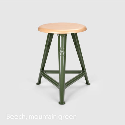 Stool Rowac Schemel 50 cm vue 1 — steel riveté wood — industrial | Antifer