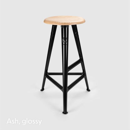 High stool Rowac Schemel 75 cm black brillant seat frêne — catalog view — Antifer