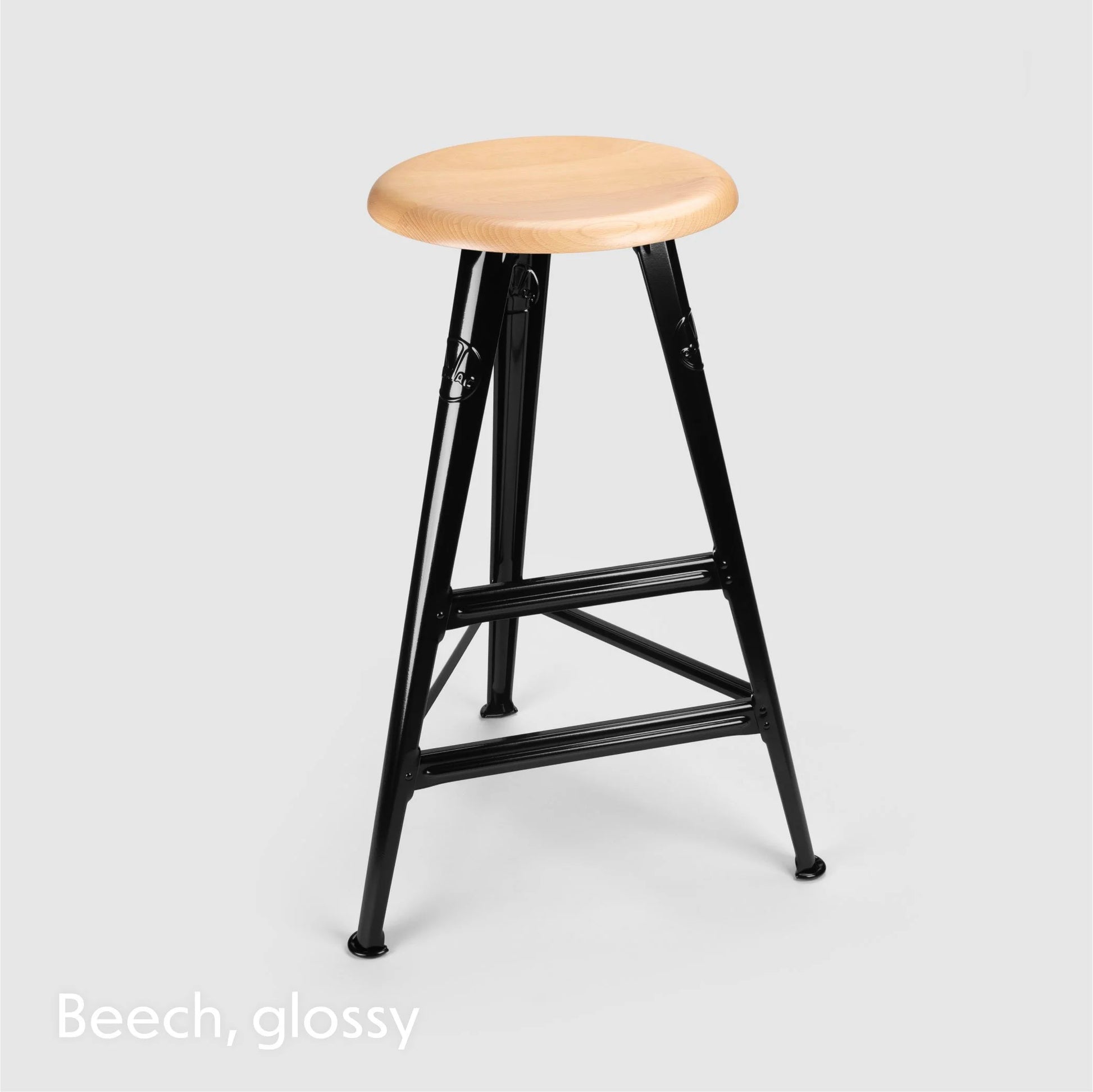 High stool Rowac Schemel 75 cm black brillant seat hêtre — vue alternative — Antifer