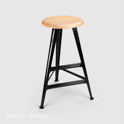 High stool Rowac Schemel 75 cm black brillant seat hêtre — vue alternative — Antifer