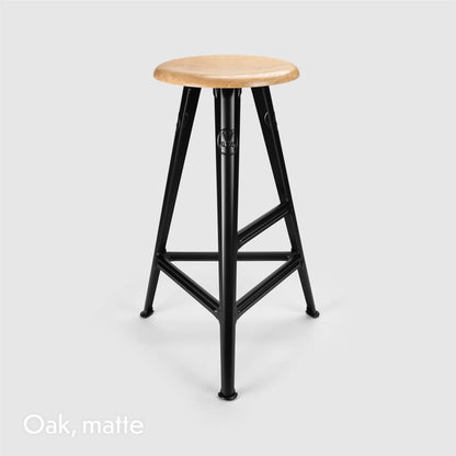 High stool Rowac Schemel 75 cm black mat seat chêne — catalog view — Antifer