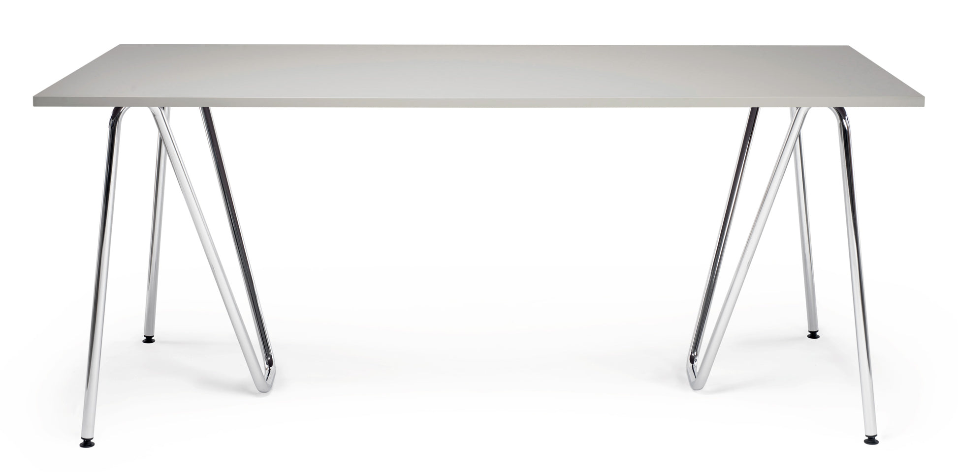 Paire de tréteaux Sinus en acier courbé design minimaliste chromé