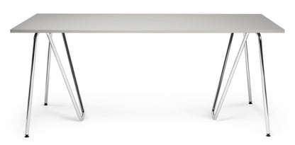 Paire de tréteaux Sinus en acier courbé design minimaliste chromé