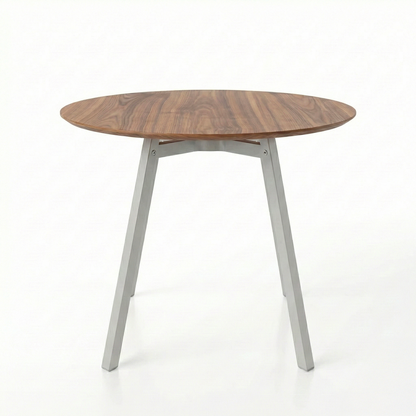 Table de café Su Emeco design Nendo. Plateau noyer & pieds en aluminium
