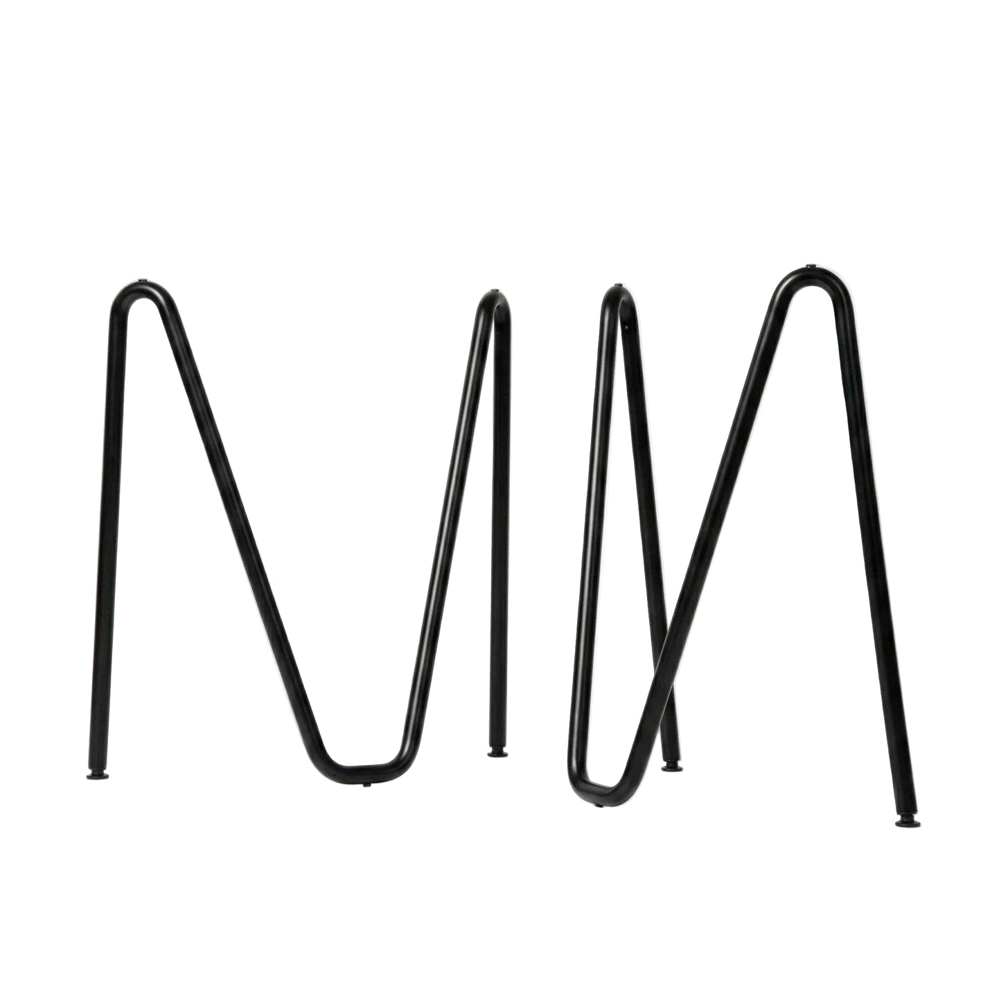 Paire de tréteaux Sinus en acier courbé design minimaliste. Couleur noire