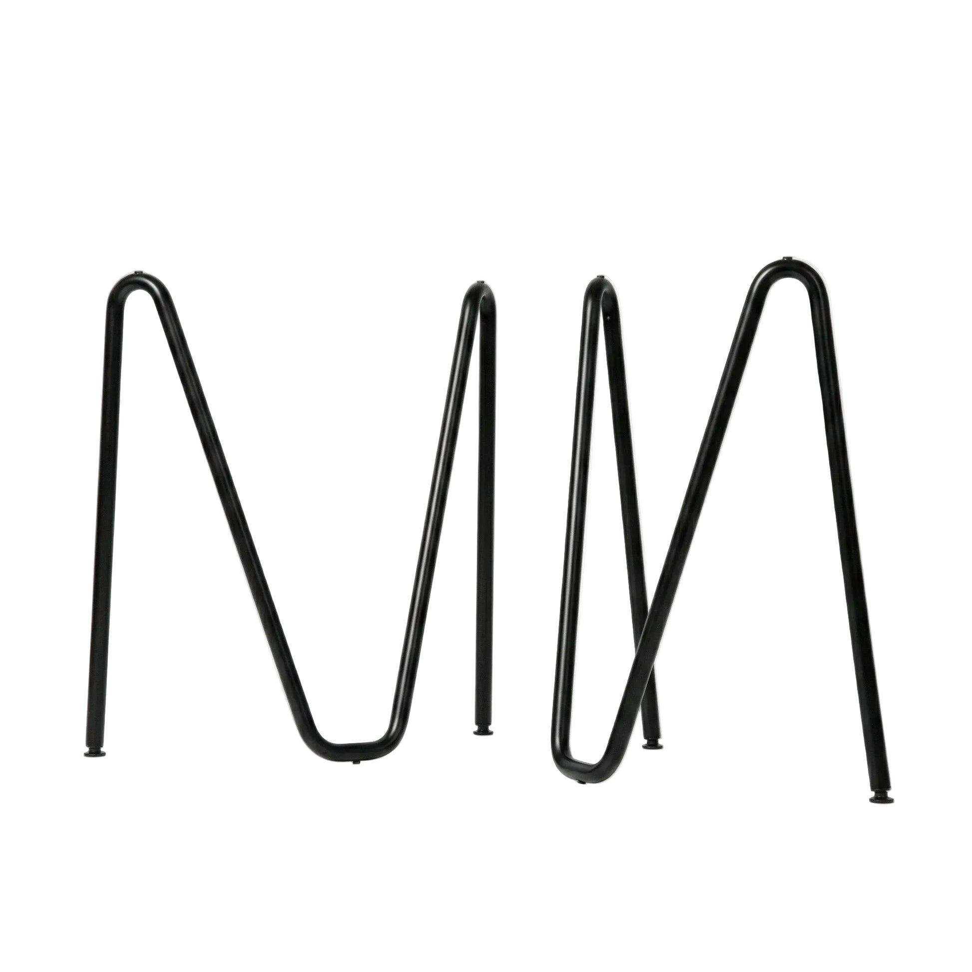 Paire de tréteaux Sinus en acier courbé design minimaliste. Couleur noire