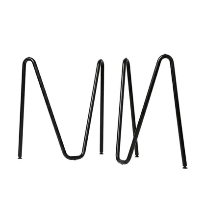 Paire de tréteaux Sinus en acier courbé design minimaliste. Couleur noire