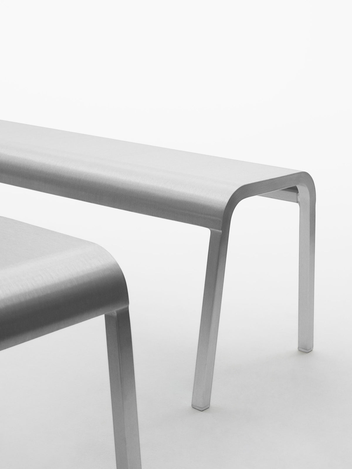 Detail of the leg of the Emeco ZaZa bench