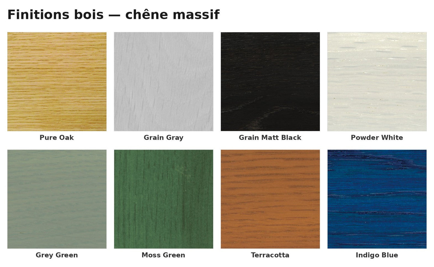 Nuancier finitions bois