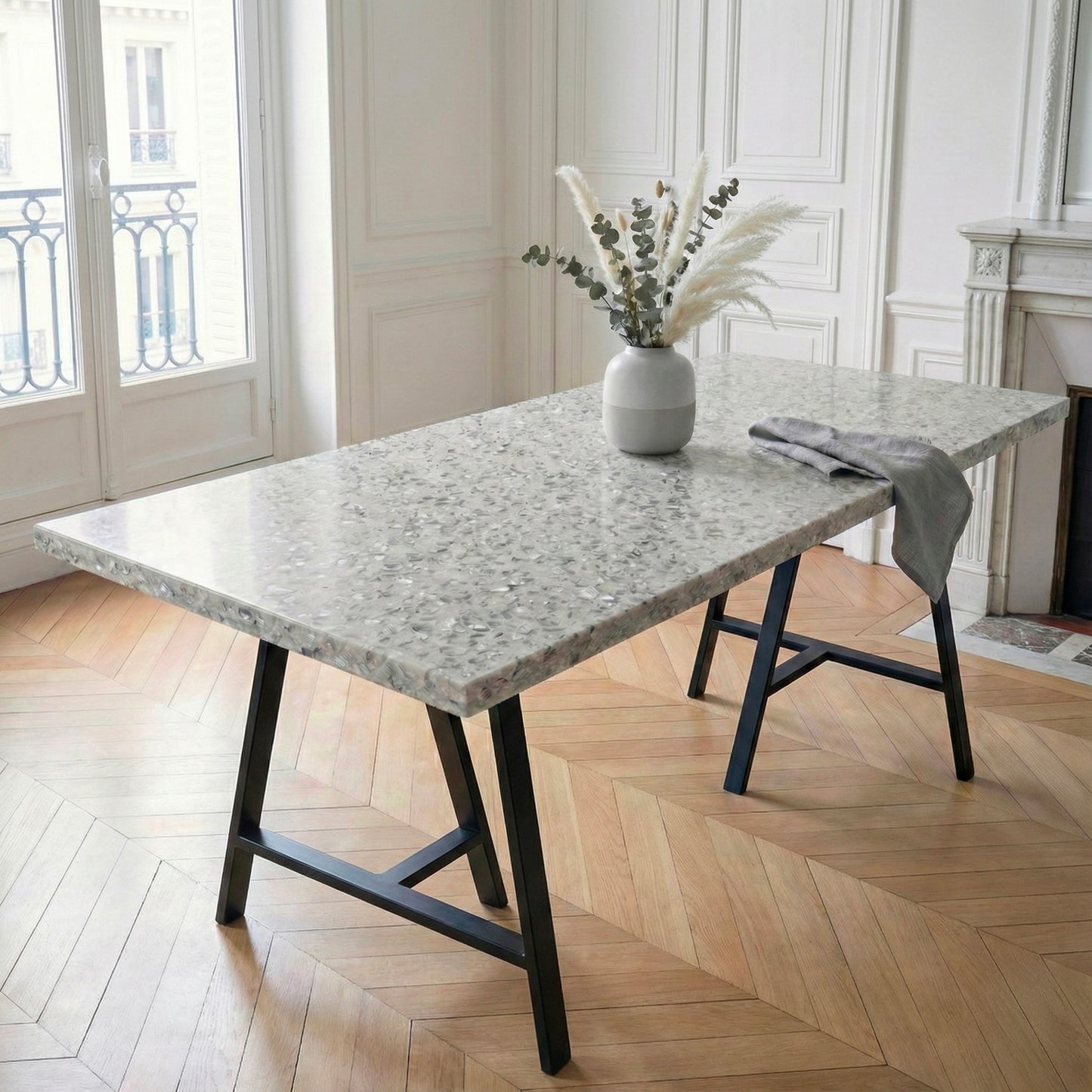 Plateau de Table Terrazzo Marin - Coquillages Recyclés Ostrea