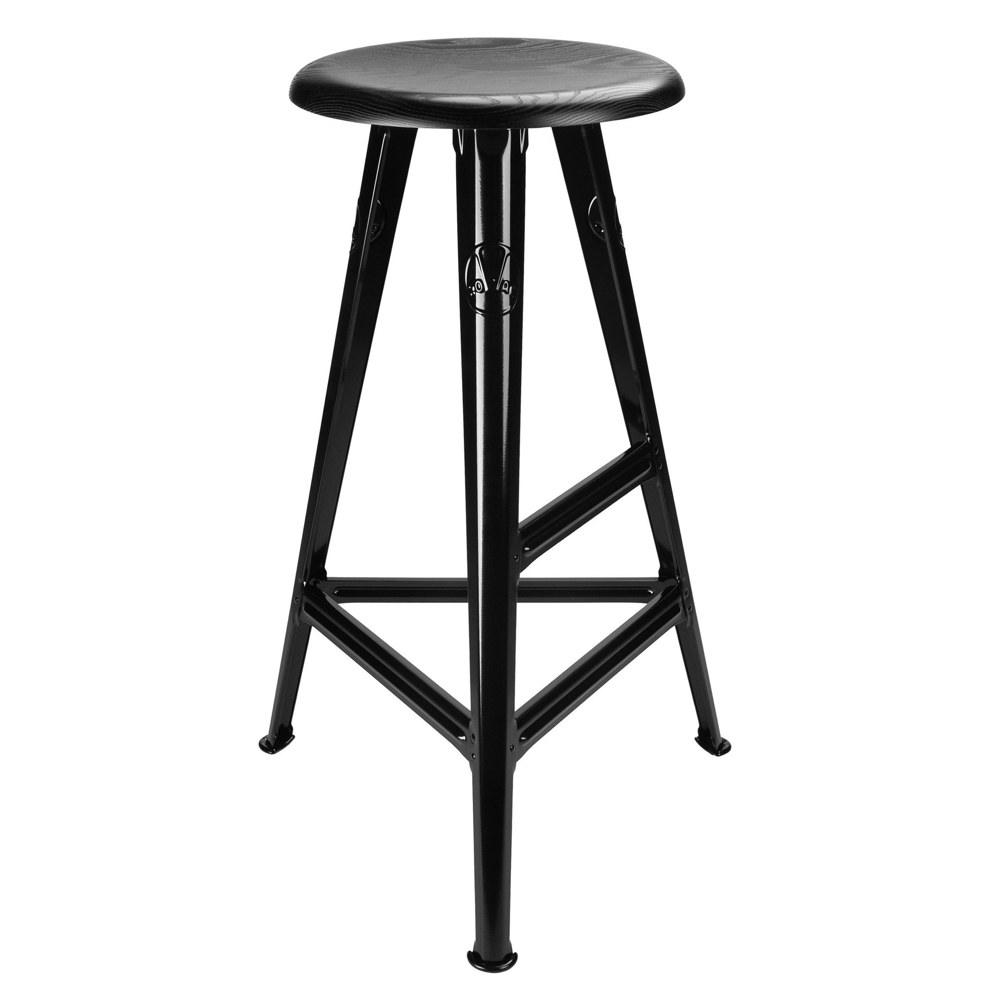 Rowac Schemel 75 cm high stool — wood seat detail — Antifer