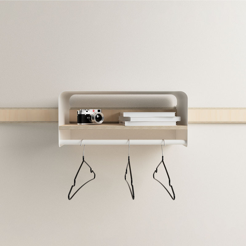 Variand A03 wall cloakroom shelf — entryway storage and wardrobe design