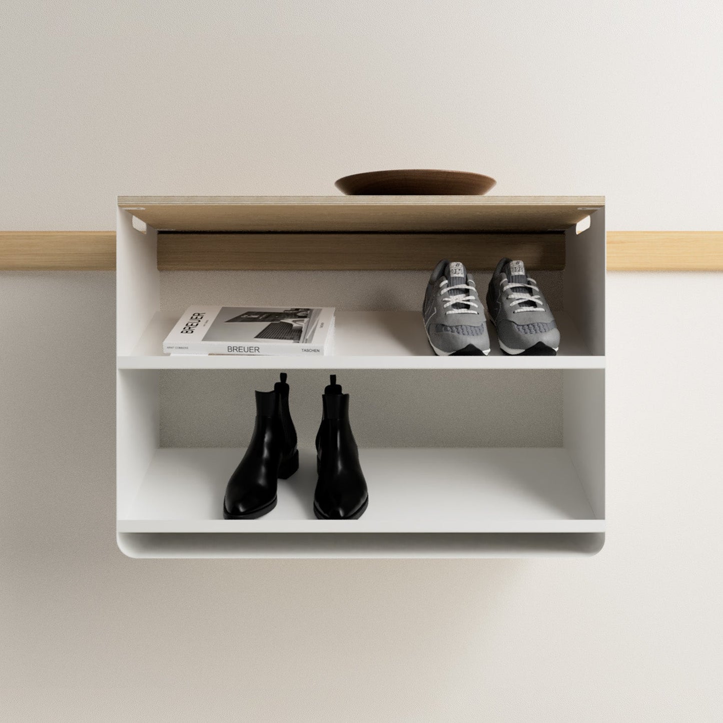 Range-chaussures mural Variand A04 chêne — catalog view | Antifer