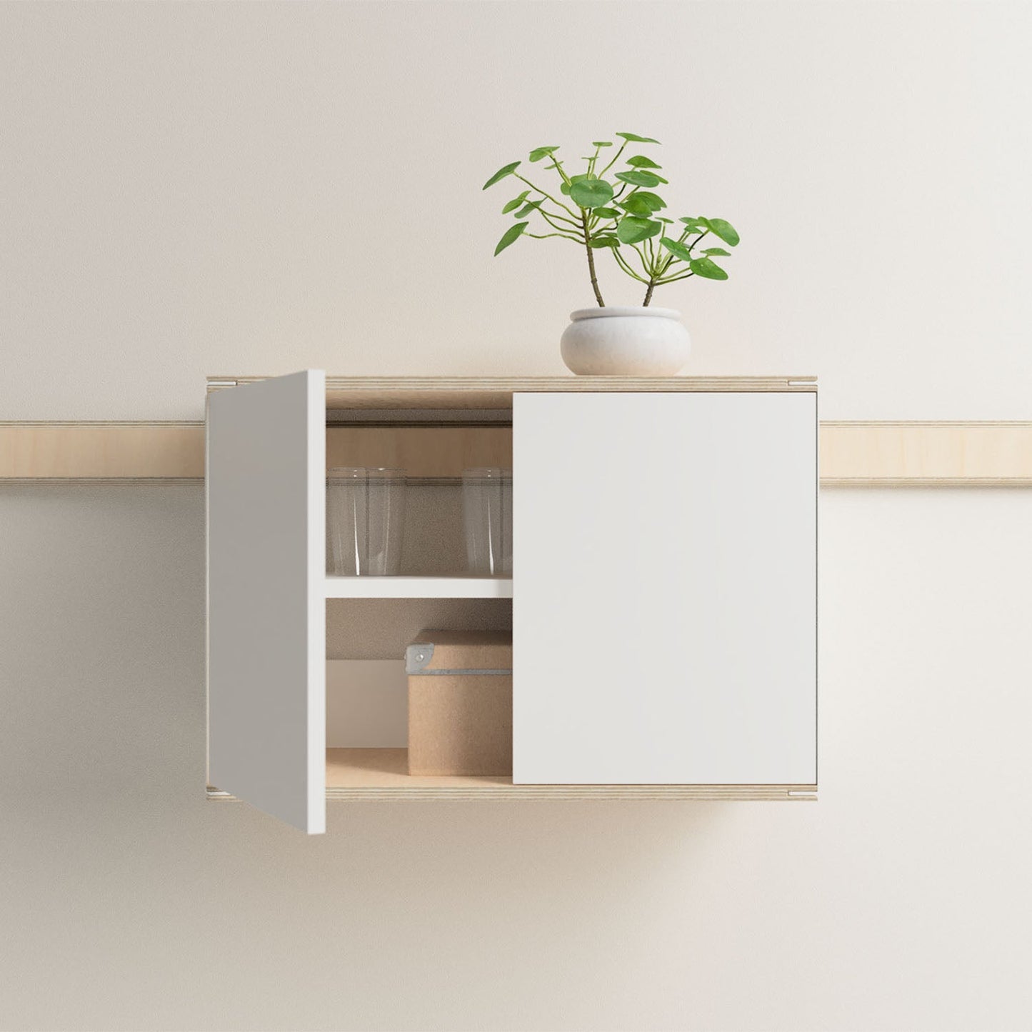 Étagère modulaire MM avec porte et tablette interne - Variand A05 en bouleau