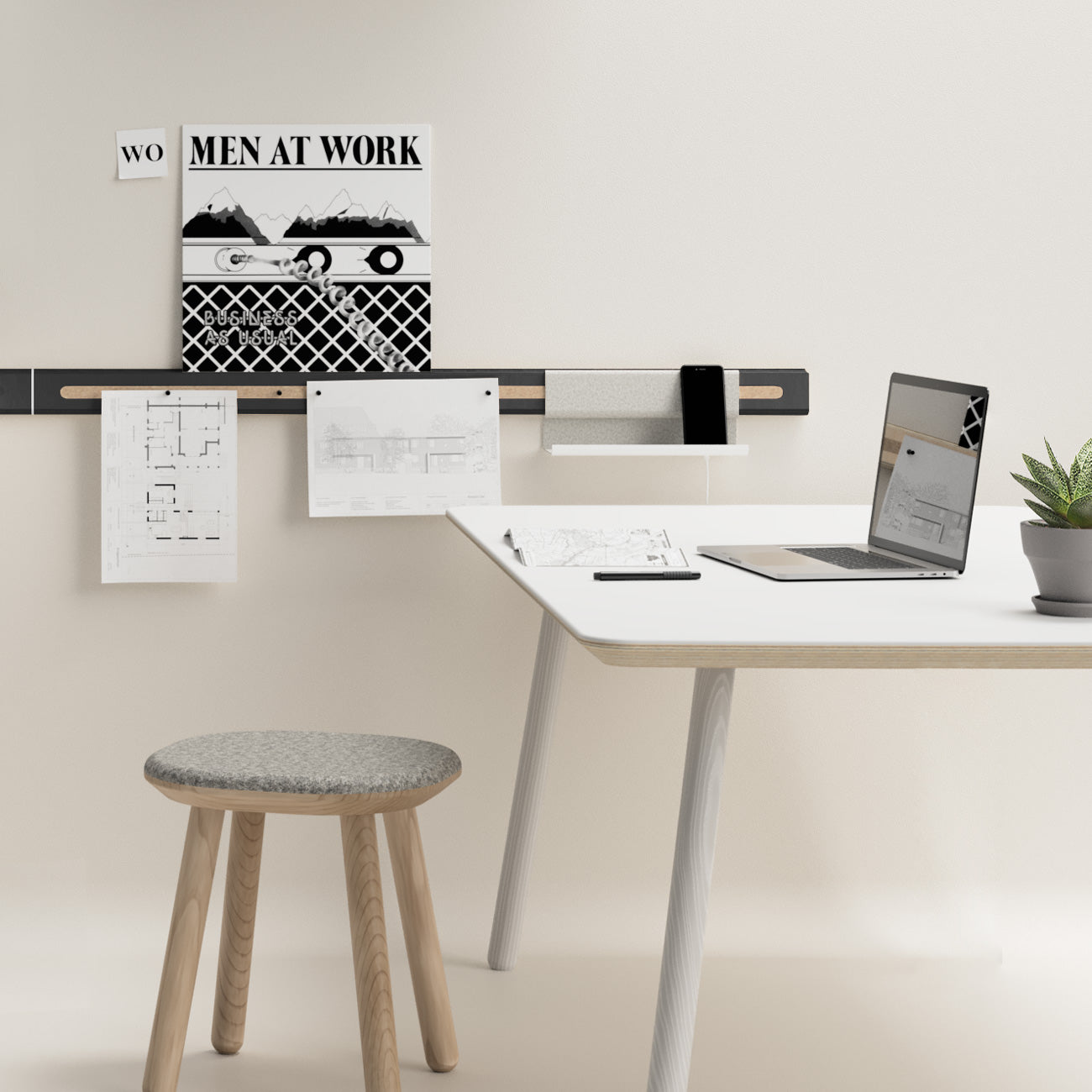 Variand V02 pin strip rail in situ — black — Variand design | Antifer