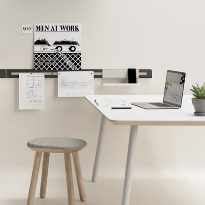 Variand V02 pin strip rail in situ — black — Variand design | Antifer