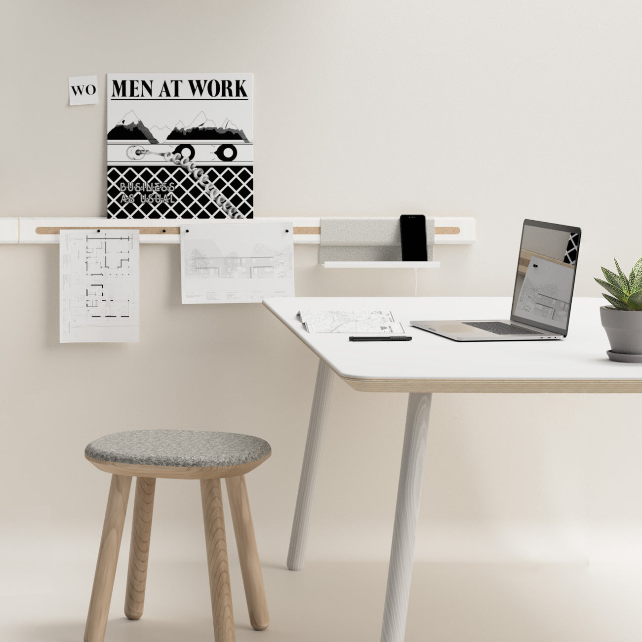 Variand V02 pin strip rail in situ — white — Variand design | Antifer